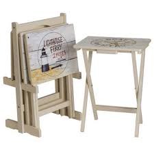 Evergreen Enterprises 5 Pc Nautical Tv Trays With Stand Walmart Com Tv Tray Set Tray Table Tv Tray Table