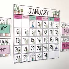 Cactus Succulent Theme Classroom Calendar Classroom Calendar Classroom Decor Classroom Themes
