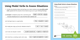 Need lesson content to teach modal verbs to your esl students? Using Modal Verbs To Assess Situations Differentiated Worksheet Activity