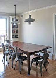 Farmhouse Table Industrial Metal Chairs Warehouse Pendant Lighting Dining Room Industrial Industrial Dining Room Lighting Dining Room Contemporary