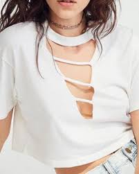 How To Cut The Neck Out Of A T Shirt Pin On Hollow Cut Out V Neck T Shirt For Teenage Girls