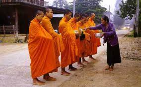 Morning Alms Giving To Monks | Thailand, Thai monk, Monk