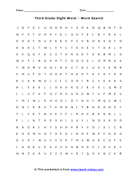 Third Grade Sight Words Word Search Third Grade Sight Words Sight Words 3rd Grade Words