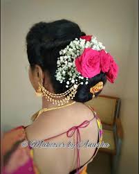 A Flowery Affair Bangaloremua Bangaloremakeupartist Bridalmakeupbangalore Southindianbridalmak Bridal Hair Buns Big Bun Hair Bun Hairstyles