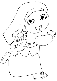 Gambar mewarnai islami anak tk dan sd terbaru 2020. Gambar Mewarnai Anak Muslim Untuk Anak Paud Dan Tk