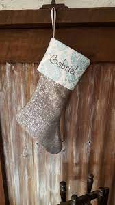 White sparkly christmas stocking | swirles and sparkle white silver stocking. Silver Gray Aqua Teal Blue White Sparkly Glitter Christmas Etsy White Christmas Stockings Christmas Stockings Glitter Christmas
