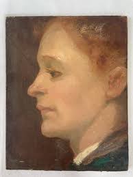 Vtg Katharine Beecher Stetson Original Painting Oil Early American Artist  1908