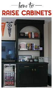 I always start by installing the kitchen base cabinets first, as the height these are at will later determine the height of the wall cabinets. How To Raise Cabinets Learn How We Raised Our Base Cabinets To Accommodate For A Refrigerator