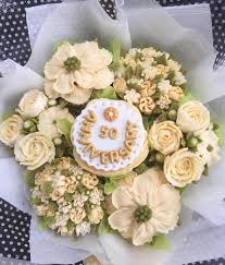 Yellow roses have long been known as the traditional gift for this anniversary. 50th Wedding Anniversary Bouquet Cotswold Cupcake Company Facebook