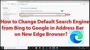 Want to change the default search engine in chromium edge from bing to google or other search engine? How To Change Default Search Engine From Bing To Google In Address Bar On New Edge Browser Youtube