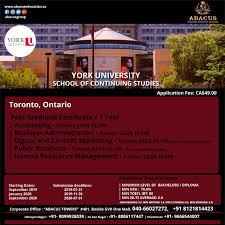 York University School Of Continuing Studies Admission Requirements Minimum Level Of Bachelors Diplom Education In Usa Study Abroad Business Administration