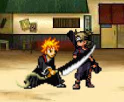 يوجد في اللعبة مجموعة من الشخصيات المحبوبة : Bleach Vs Naruto 3 7 Game Fighting Games