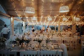 Greek Island Wedding Planners Wedding In Spetses Olive Branch Theme White And Navy Theme Island Wedding Decorations Island Weddings Beach Wedding Reception