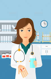 Pharmacist Giving Pills Pharmacy Art Pharmacist Medical Illustration