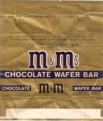 1960s M M Wafer Bar Candy Wrapper Chocolate Wafers M M S Chocolate Vintage Candy