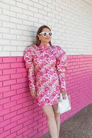 Rotate Birger Christensen Dress Pink Floral Style Charade Floral Dress Casual Floral Dresses Long Pink Dress