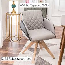 Kinwell Swivel Armchair Contemporary Fabric Stitching Pu Accent Chairs Dining Chairs Rhombus Grid Back With Sturd Dining Chairs Furniture Luxury Home Furniture