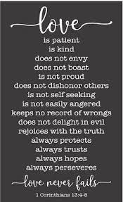 (king james version) charity suffereth long, and is kind; Love Is Patient