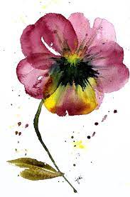 Print 5x7 Of Purple Pansy Watercolor Painting Pansy Painting Watercolor Pansy Flower Flower Drawing Watercolor Flowers Pansies Flowers