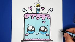 Here presented 63+ happy birthday drawing designs images for free to download, print or share. How To Draw A Cartoon Birthday Celebration Cake Cute And Easy Happy Drawings