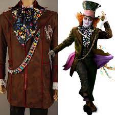 Johnny Depp As Mad Hatter Cosplay Costume Outfit Alice In Wonderland Jacket  Pants Tie Christmas Halloween Carnival Adult Men 
