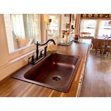 4 hole single bowl copper kitchen sink
