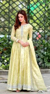 Contact traditional bandhani dresses on messenger. Yellow Suit Pakistani Gowns Dresses Pakistani Dress Design