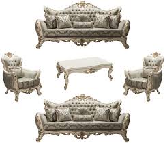 Das barock sofa passt sehr gut zu anderen objekten und möbeln mit einem zeitgenössischen design. Casa Padrino Luxus Barock Wohnzimmer Set Grau Weiss Gold 2 Sofas 2 Sessel 1 Couchtisch Barockstil Mobel Edel Prunkvoll