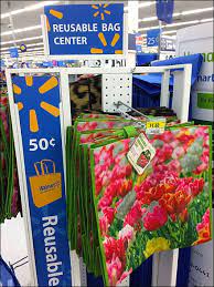Walmart Reusable Bag Center Display Fixtures Close Up Reusable Bags Reusable Bags