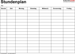 Wählen sie dazu einfach die gewünschte anzahl an zeilen und spalten, sowie optional blattränder, linienfarbe und liniendicke, und klicken sie auf berechnen. Stundenplan Vorlagen Pdf Zum Download Ausdrucken Kostenlos