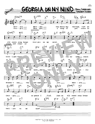 Georgia On My Mind by Ray Charles Sheet Music for Real Book – Melody,  Lyrics & Chords at Sheet Music Direct