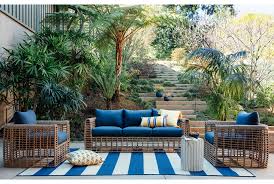 Outdoor Accent Pillow Outdoor Yellow And Indigo Stripes Multicolor 49 In 2020 Outdoor Accent Pillow Outdoor Living Trends Outdoor Decor