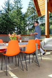 Svelti Begonia Orange Dining Chair Outdoor Decor Backyard Orange Dining Chairs Patio Decor