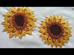 394 Making Of Sunflower With Basic Stiches Hindi Urdu Youtube Hand Embroidery Patterns Flowers Hand Embroidery Patterns Sunflower