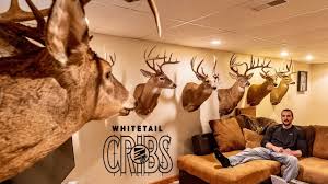 Man cave hunting trophy room. Whitetail Cribs Ohio Man Cave Stacked With Nontypical Whitetails Youtube