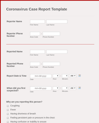 How to make a fake report card for college Coronavirus Case Report Template Form Template Jotform