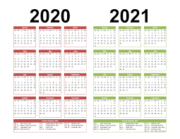 2 Year Calendar Printable 2020 2021 Word Pdf Image Free Printable 2020 Monthly Calendar W In 2020 Calendar Printables Printable Calendar Template Calendar Template
