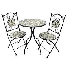 blue green and yellow 3 pc mosaic bistro set in 2021 bistro set 3 piece bistro set patio furniture deals