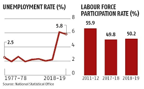 Unemployment Rate Falls To 5 8 In 2018 19 From Over A Four Decade High Business Standard News