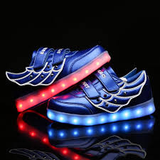 Usb Charging 7 Color Kids Wings Led Lighted Sneakers Fashion Children Luminous Colorful Lights Shoes Girls Boy Casual Shoes Blue Kids Shoes Bajby Com Is The Leading Kids Clothes Toddlers