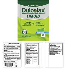 The maximum daily dose should not be exceeded. Dulcolax Liquid Laxative Mint