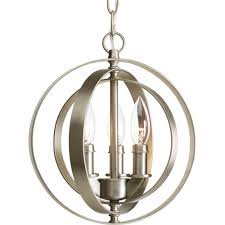 Progress Lighting Equinox 10 13 In 3 Light Burnished Silver Orb Pendant P5142 126 The Home Depot