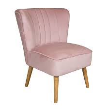 Charles Bentley Velvet Wingback Occasional Chair Dusky Pink