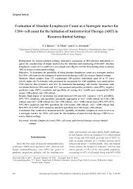 Image result for Absolute Lymphocyte Count Estimation of CD4 Count