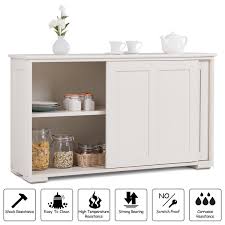 Kitchen Storage Cupboard Cabinet With Sliding Door Sideboard Storage Kitchen Cabinet Storage White Storage Cabinets