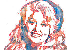 Tonight's selfie (18/30) is another one from a photo of when I was younger  (and had Dolly Parton hair!). Sepia direct water colour