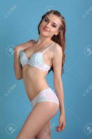 Limit my search to r/nsfw_young. Sweet Young Girl In Lingerie On A Blue Background Stock Photo Picture And Royalty Free Image Image 71581580