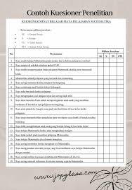 Kuesioner Penelitian Contoh Dan Cara Membuat