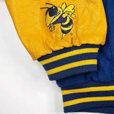 Full-Zip Georgia Tech Blue and Yellow Varsity Jacket