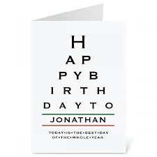 eye chart birthday create a card